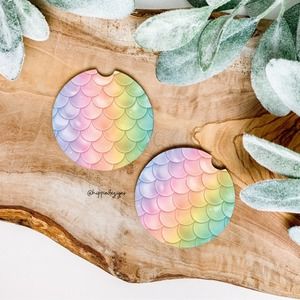 Mermaid Car Coaster & Keychain Set | Car Accessories